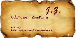 Gácser Zamfira névjegykártya
